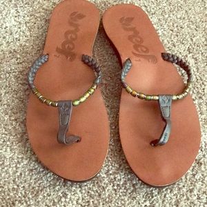 Reef Flip Flops. With beaded thong.